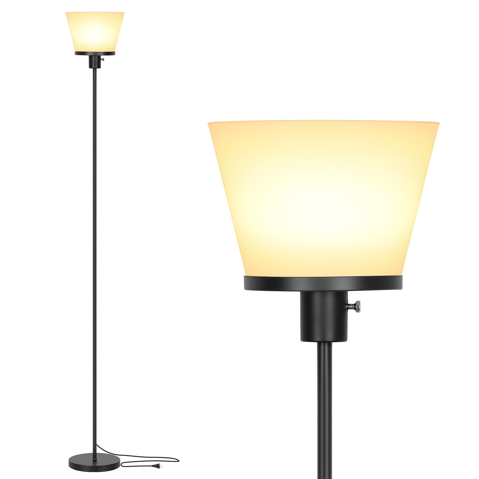 Kukobo LED floor lamp tall black stand for modern living rooms with bright illumination