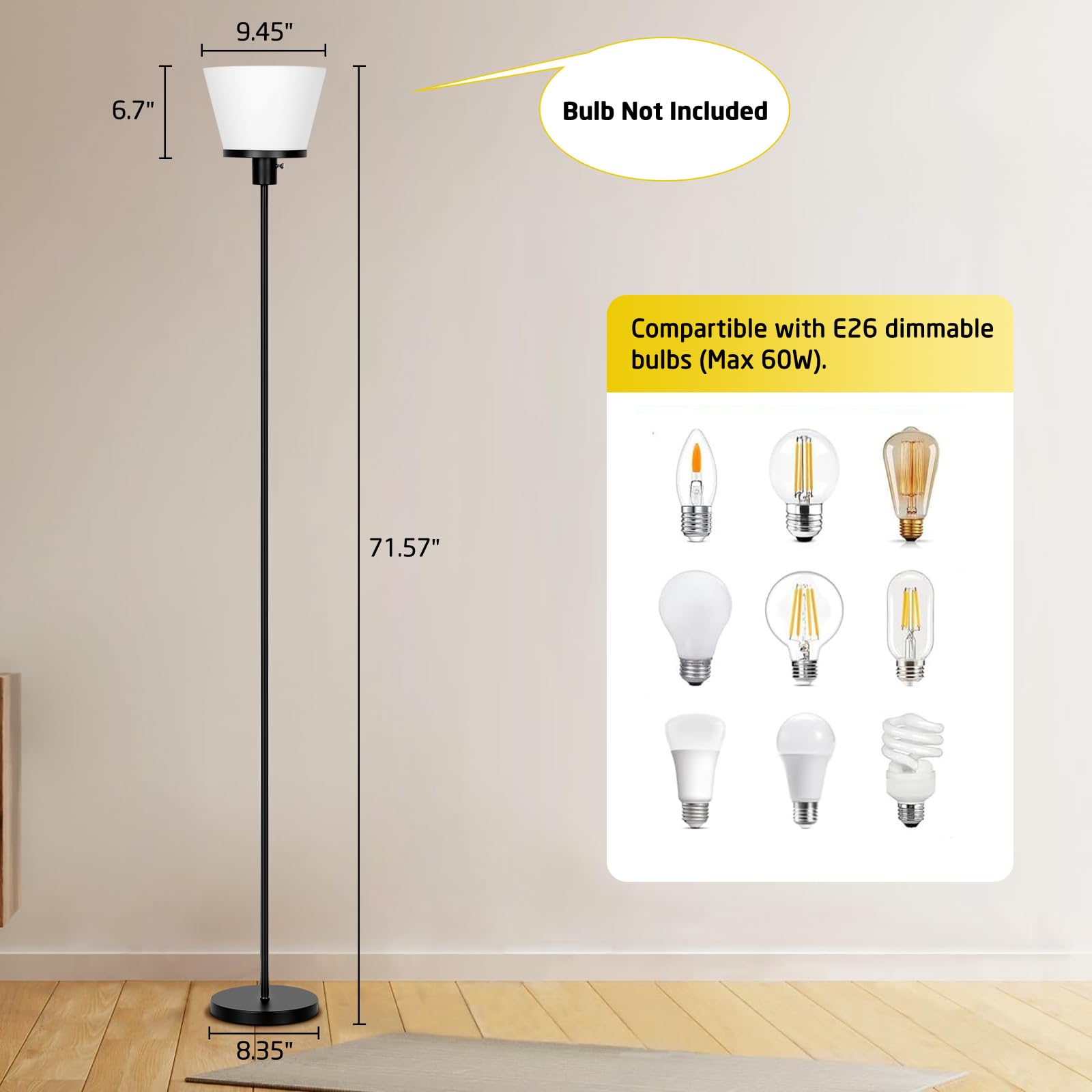 Kukobo round metal base keeps the lamp stable on floor surfaces