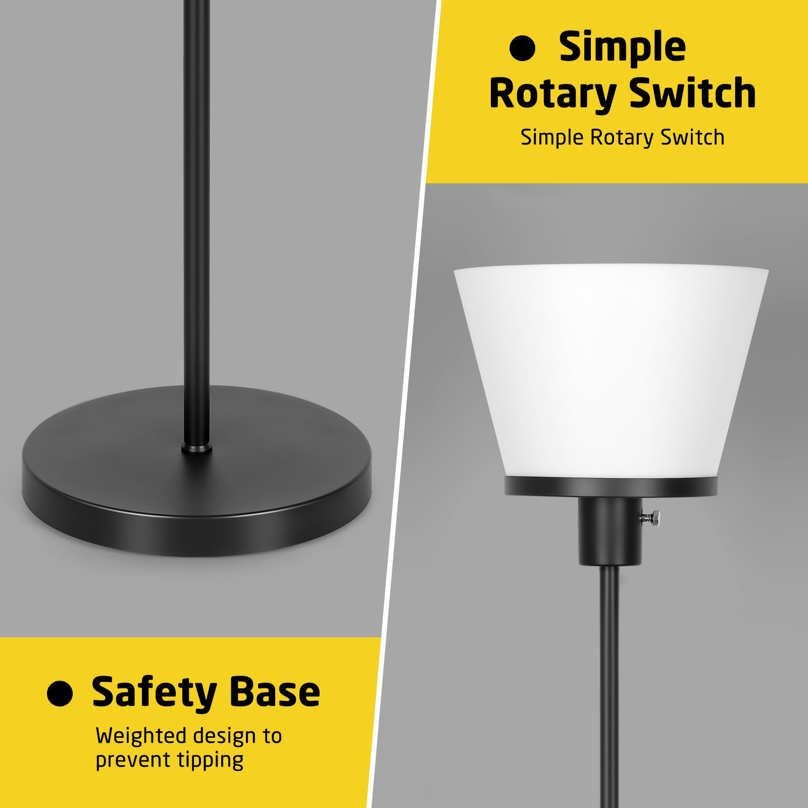 Kukobo torchiere with white shade distributes gentle, heat-free light