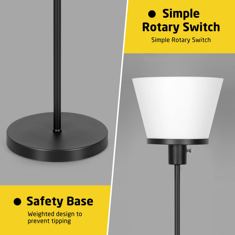 Kukobo torchiere with white shade distributes gentle, heat-free light