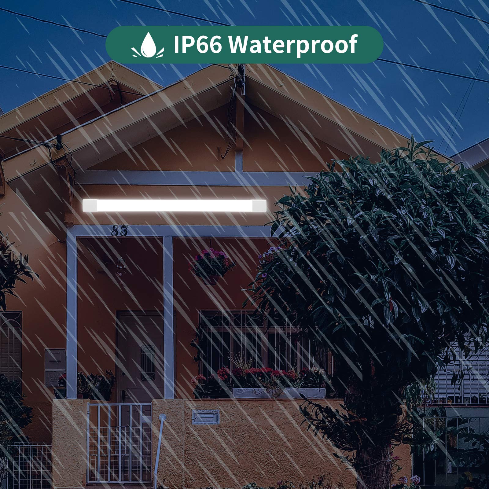 KUKUMAO 5000K LED tube light demonstrates wide 180-degree beam for broad coverage.