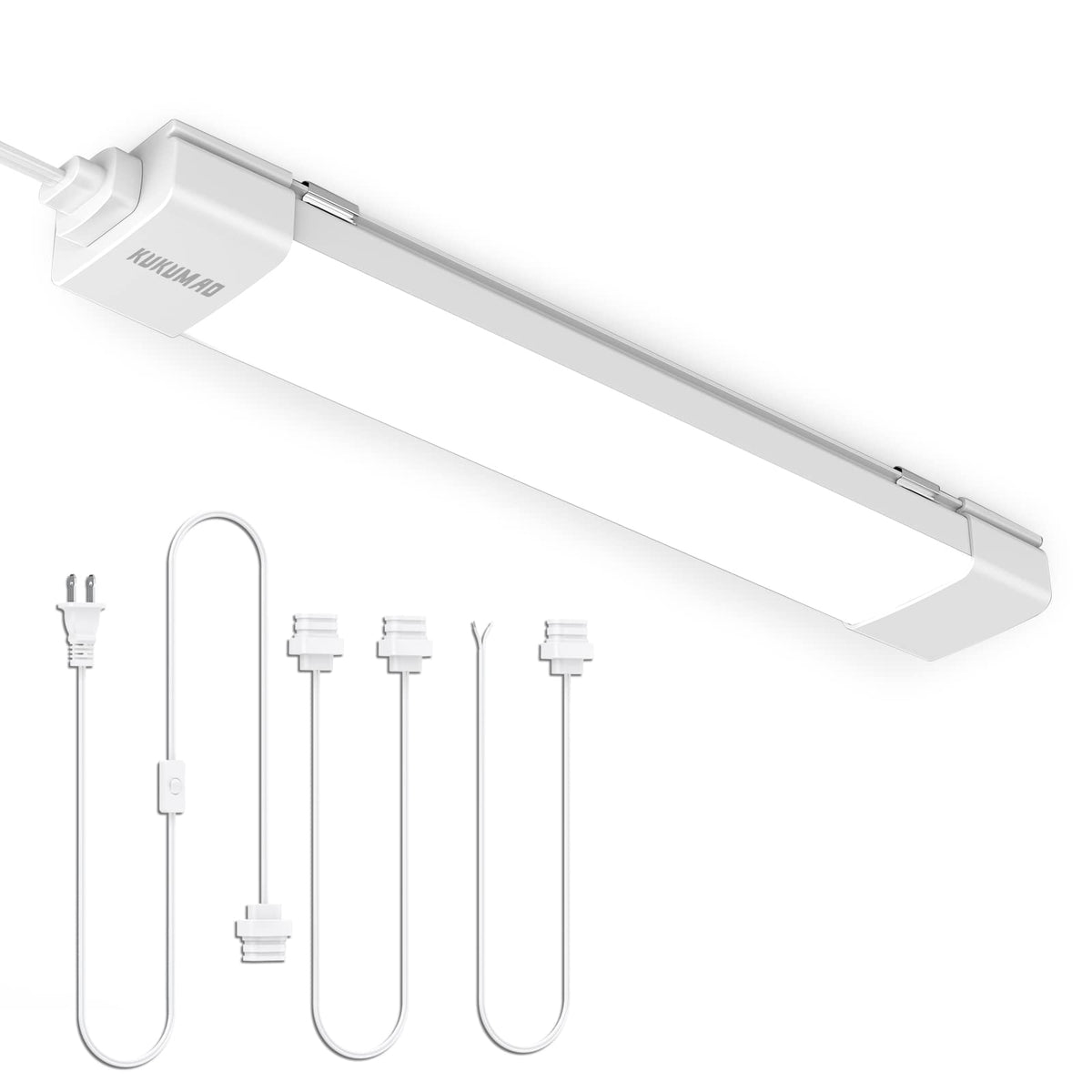 KUKUMAO LED Tube Light 17in front view with bright daylight for cabinets