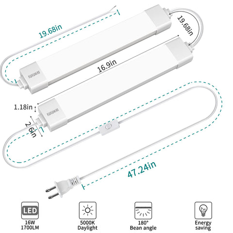 KUKUMAO LED Tube Light closet installation demonstrating plug and play mounting