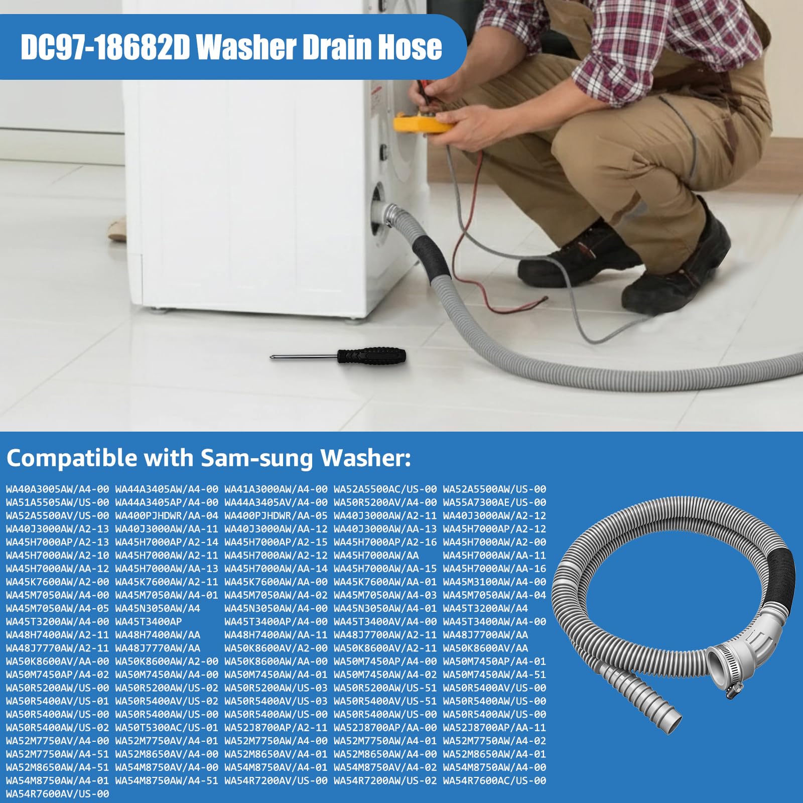 Kukushoo reinforced wear-resistant hose handles daily laundry tasks.