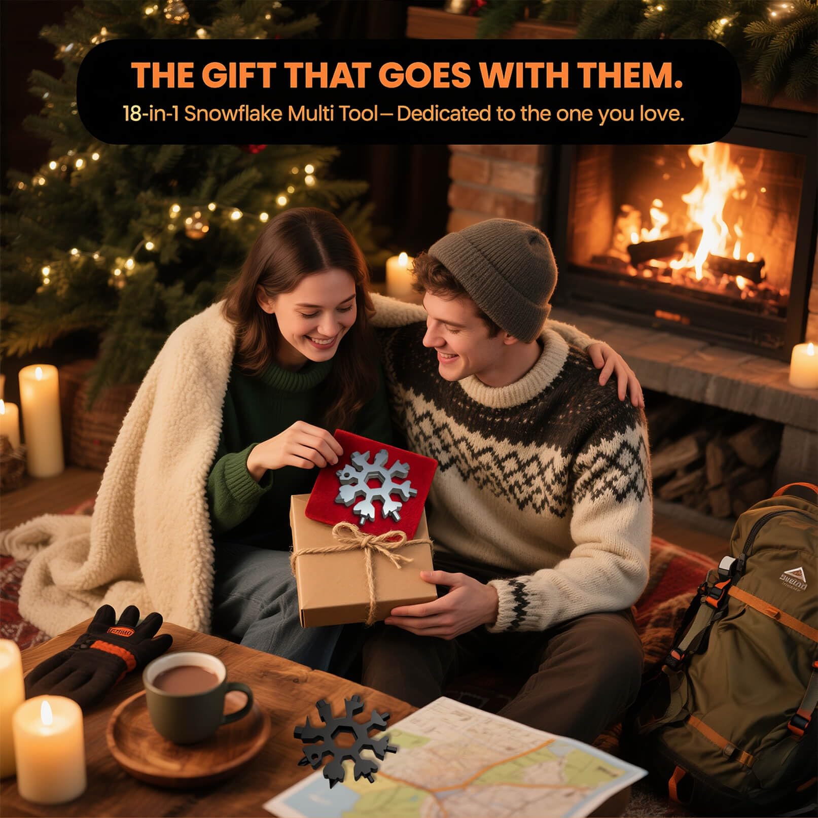 In-use shot of KULOLO Snowflake clipped to a bag