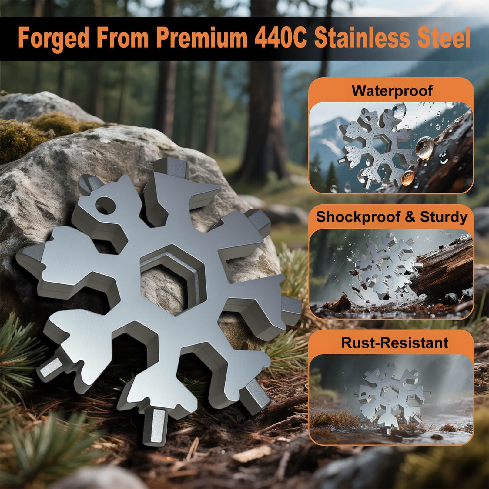 KULOLO Snowflake wrench options for on-the-go adjustments