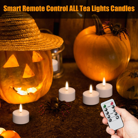 KunSwenn LED flickering tealight with remote control for convenience.