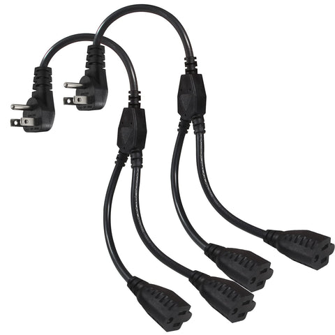 KUNCAN Y-splitter powering two outlets from one wall plug for flexible placement