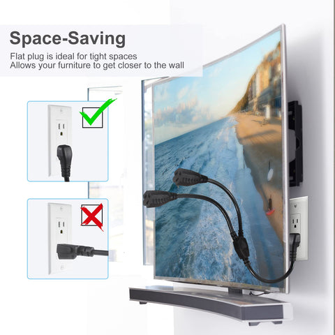 KUNCAN Y-splitter space-saving design minimizes outlet crowding