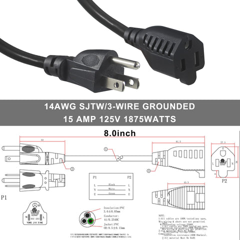 KUNCAN cord with strain relief plug easy to plug and unplug for daily use.