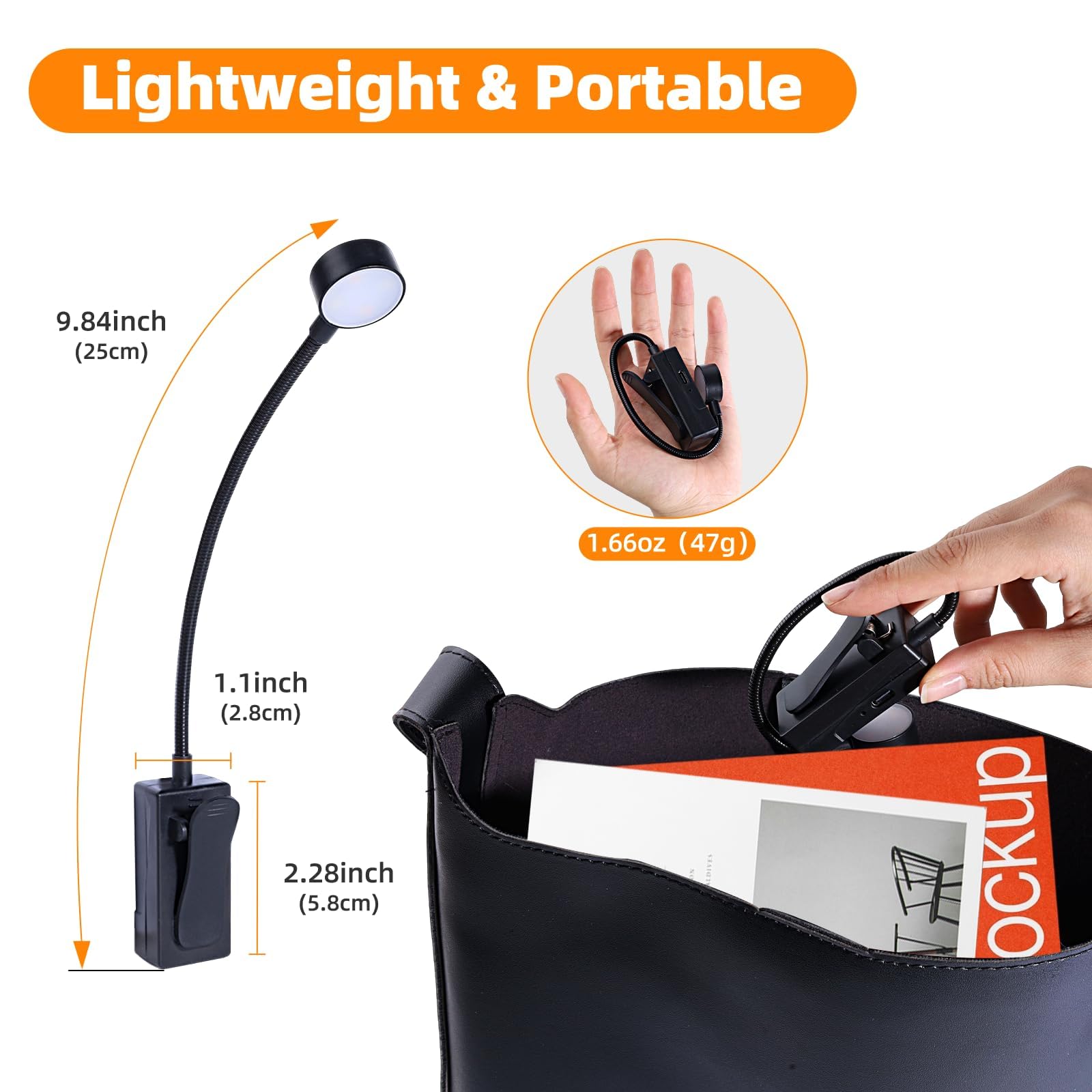 KunHe 3-mode book light offers warm, cool, natural tones.