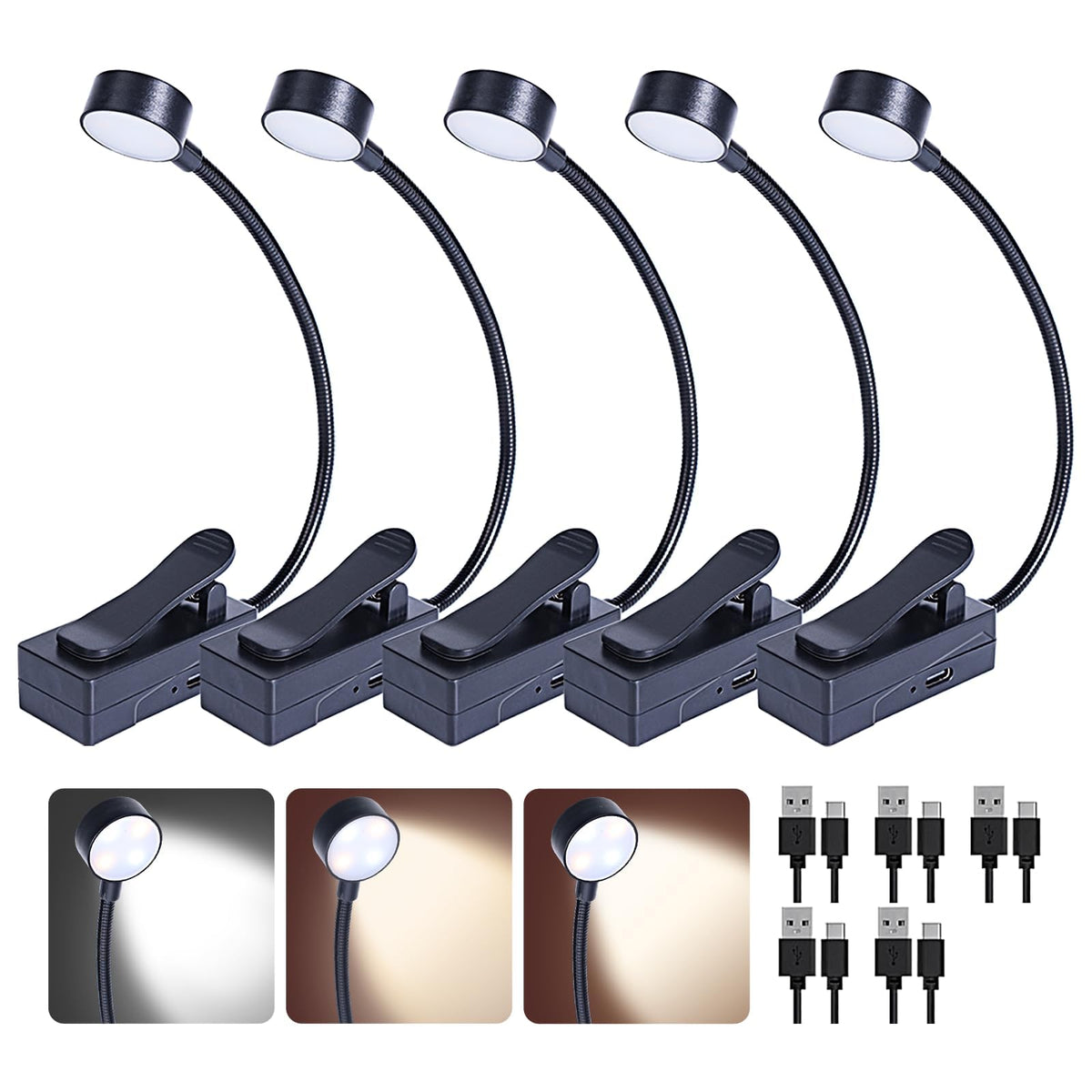 KunHe book light clip-on for bedside reading, hands-free illumination.
