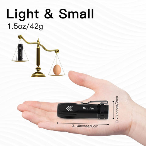 KunHe clip-on pocket light shown for easy clipping during outdoor adventures.
