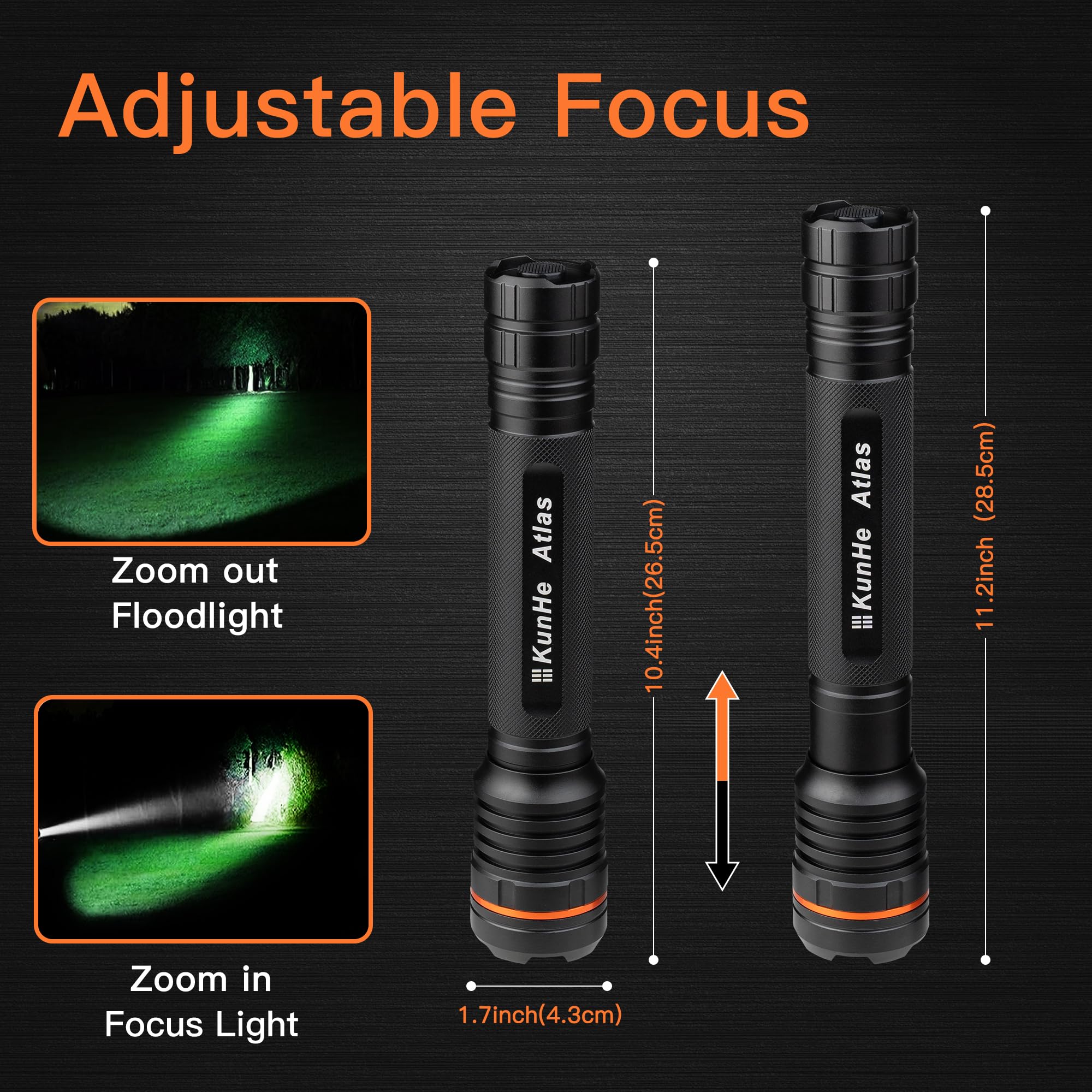 KunHe flashlight with non-slip grip for secure handling in tough conditions.
