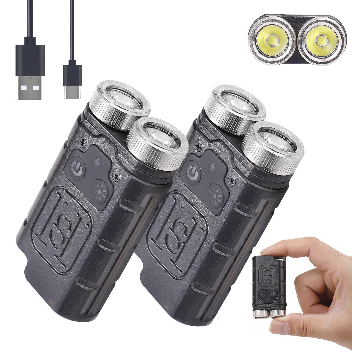 KunHe K2 front view, a compact, bright pocket light for daily tasks.