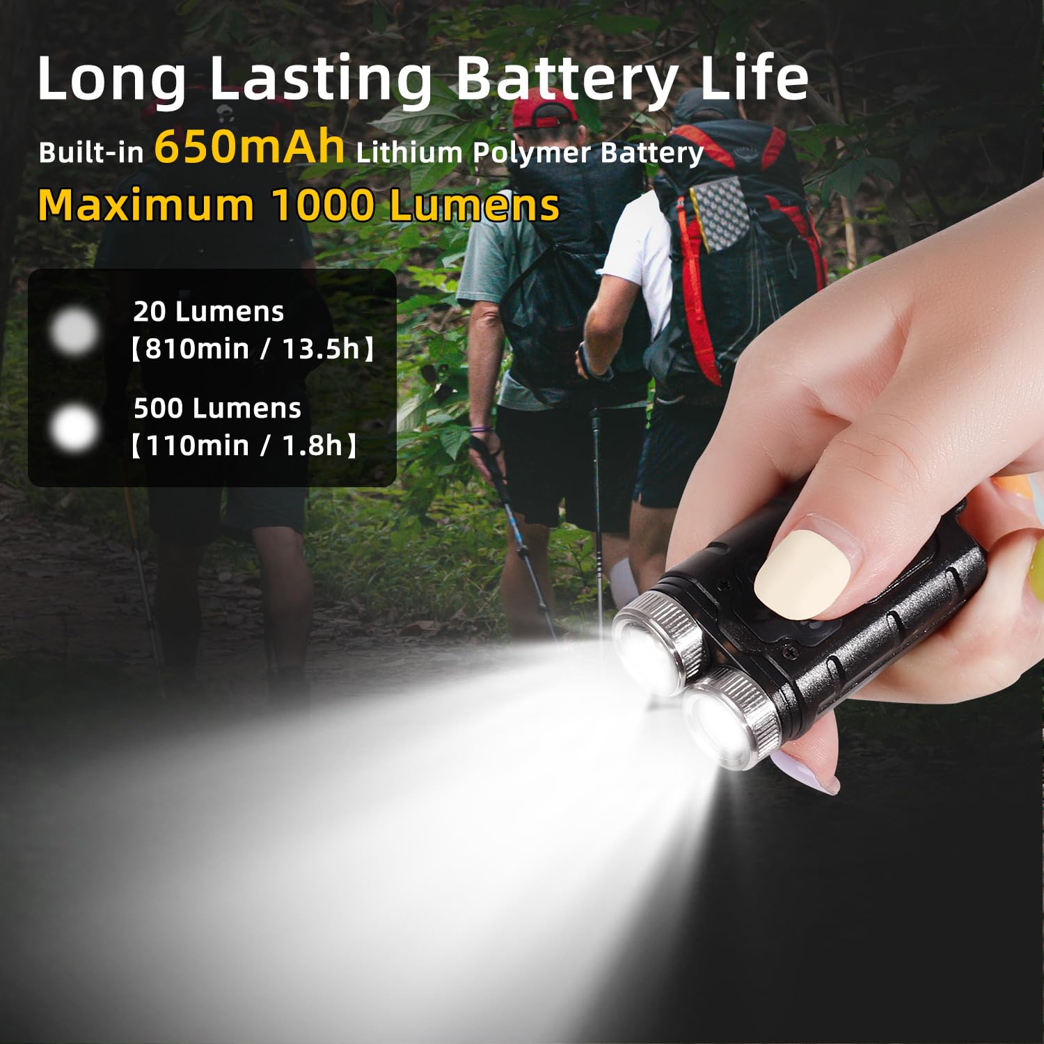 KunHe K2 on-keychain shows easy access for quick illumination on the go.