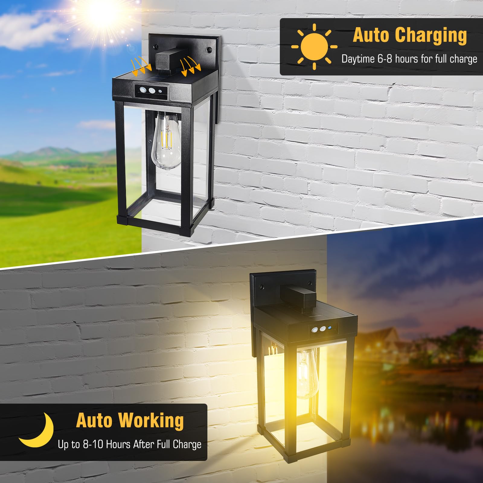 Kuniwa solar wall lights with motion sensor improve nighttime security without wiring.