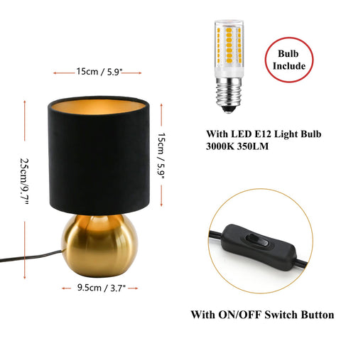 KUNJOULAM mid-century black table lamp accents living room décor.