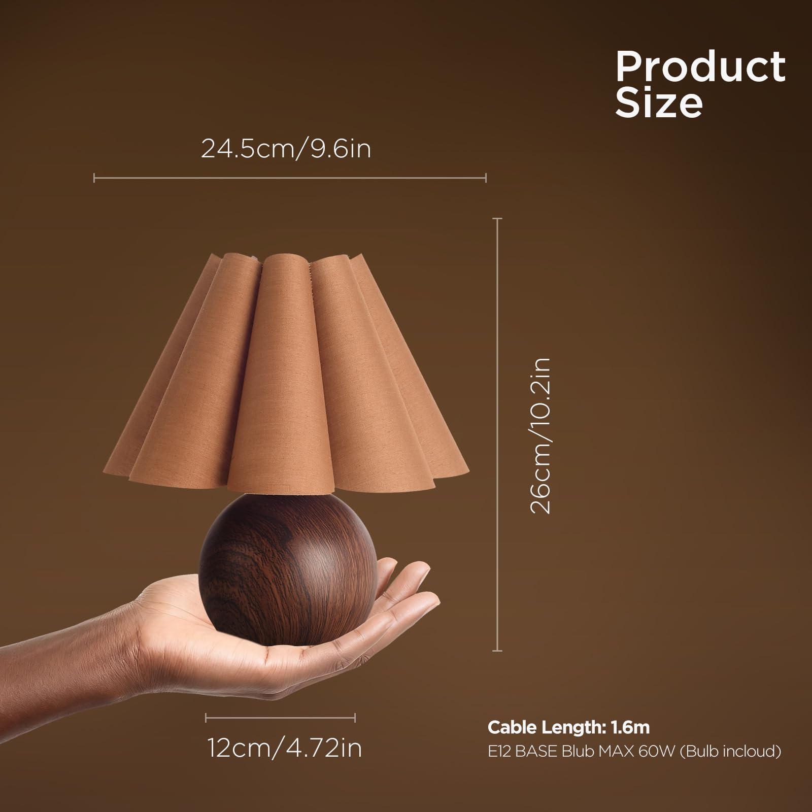 KUNJOULAM modern bedside lamp with coffee fabric shade for elegant living spaces.