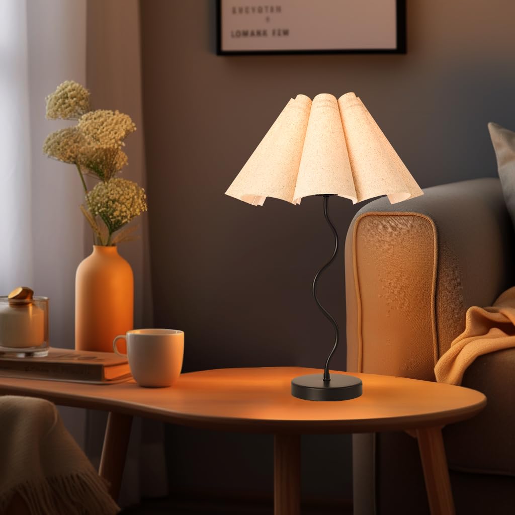 KUNJOULAM table lamp in bedroom scene blends style and function.