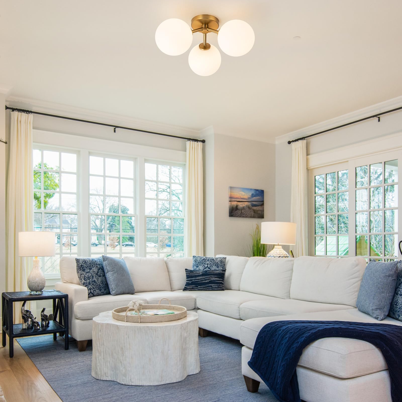Kunlinzhu 18-inch ceiling light offers ample coverage for open-plan layouts.