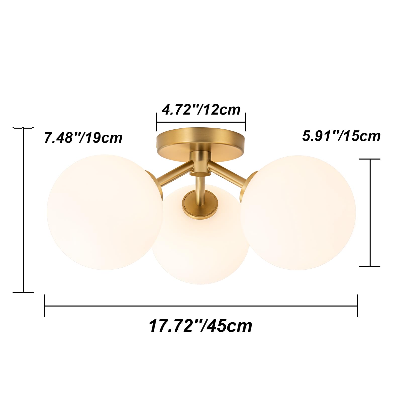 Kunlinzhu electroplated gold finish closeup adds luxe detail to ceiling lighting.