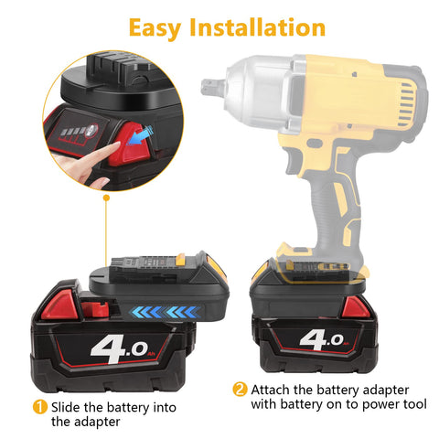 KUNLUN MIL18DL adapter compatibility list highlights supported Milwaukee models