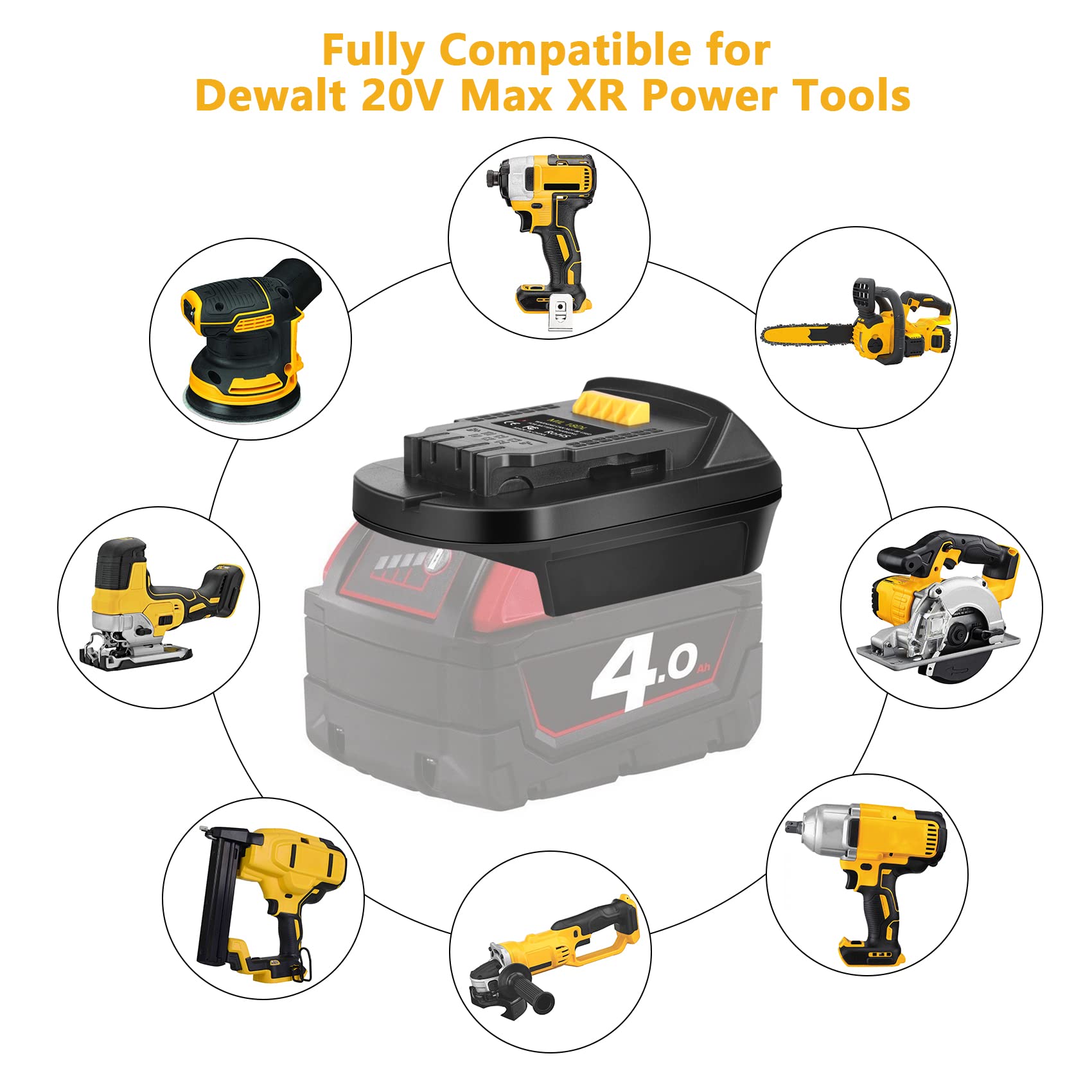 KUNLUN MIL18DL enables Dewalt 20V tools to run on older Milwaukee packs
