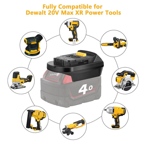 KUNLUN MIL18DL enables Dewalt 20V tools to run on older Milwaukee packs