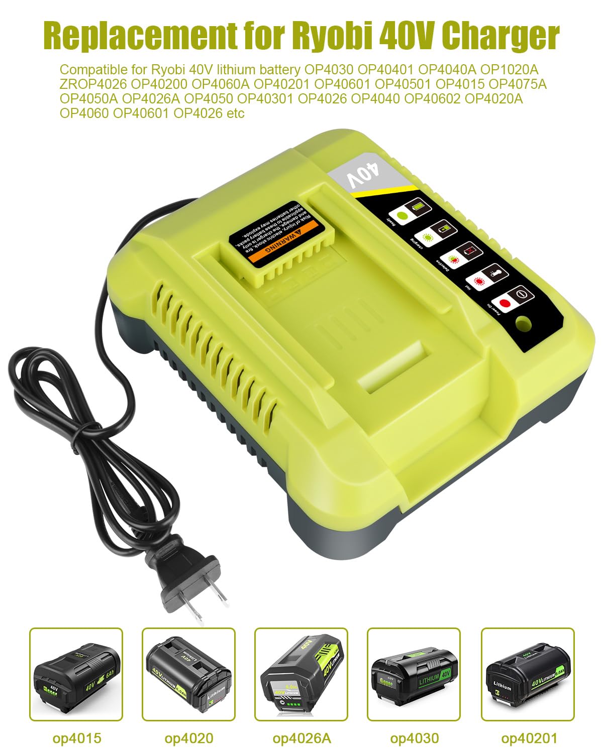 LED status indicator on KUNLUN OP401 demonstrates charging and temperature alerts