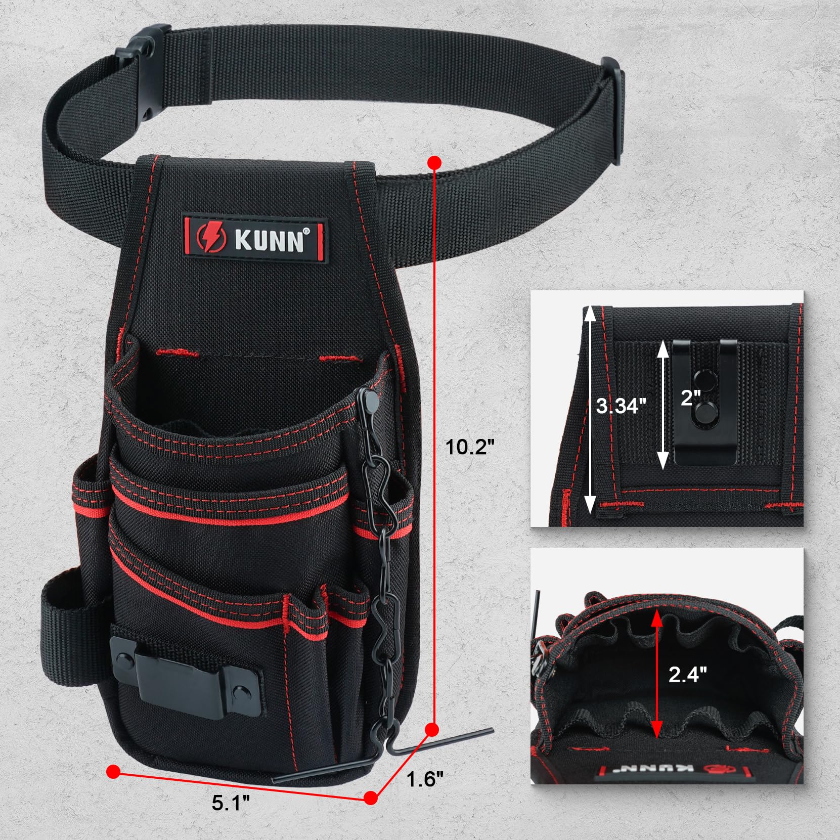 KUNN adjustable waist belt fits 28-53 inches for custom comfort