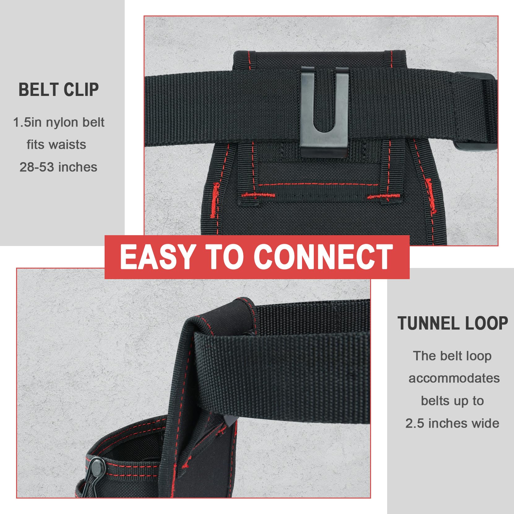 KUNN belt loop tunnel clip attachment for versatile mounting
