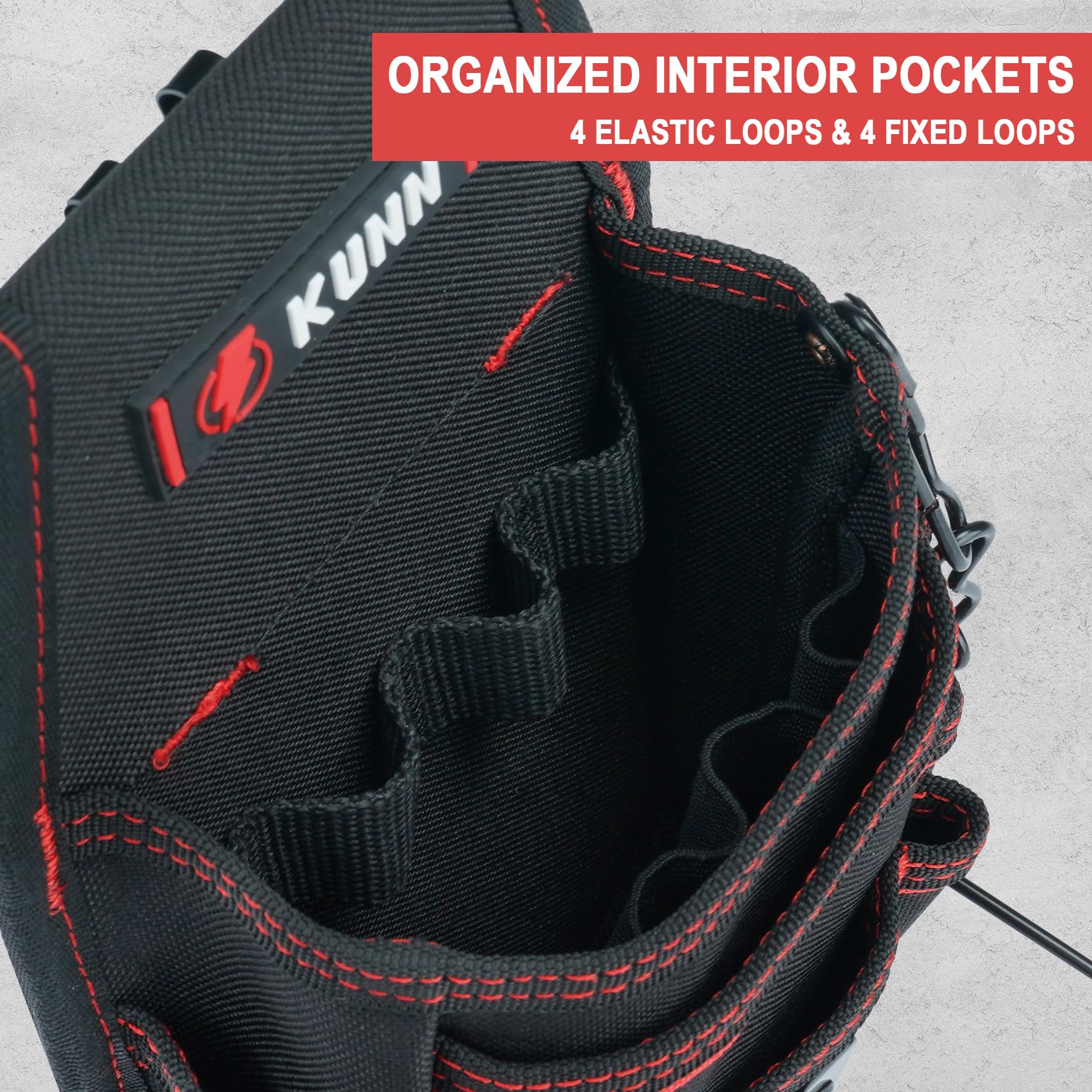KUNN heavy-duty 600D polyester material on rugged pouch