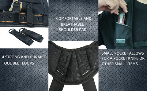 KUNN padded shoulder straps provide breathable comfort during long shifts
