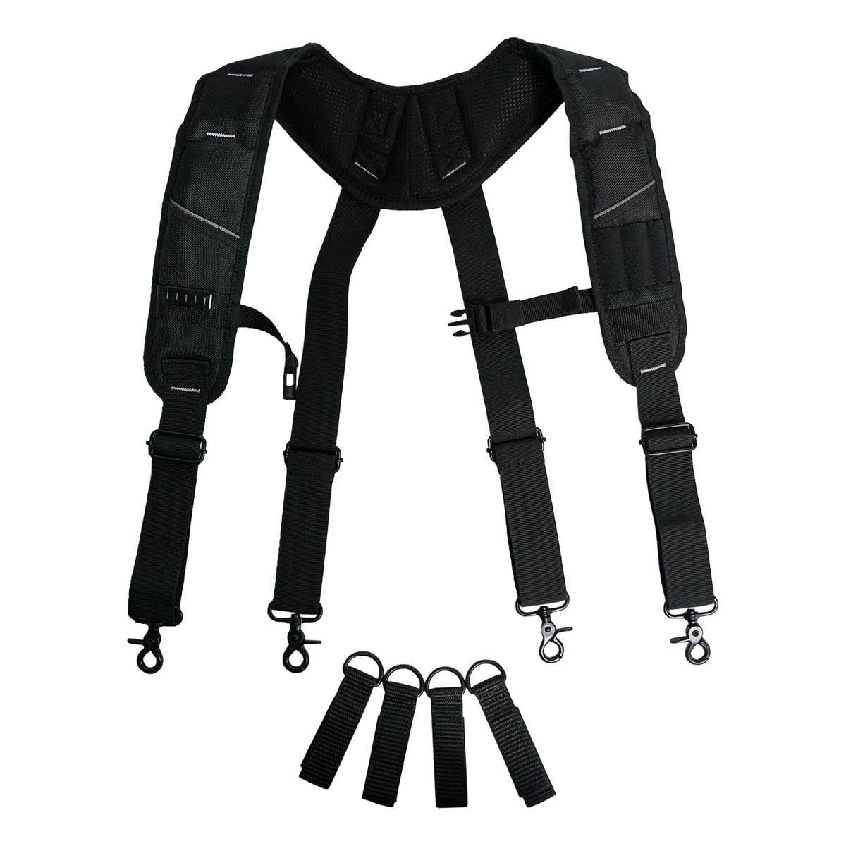 KUNN tool belt suspenders front view with balanced load for all-day comfort