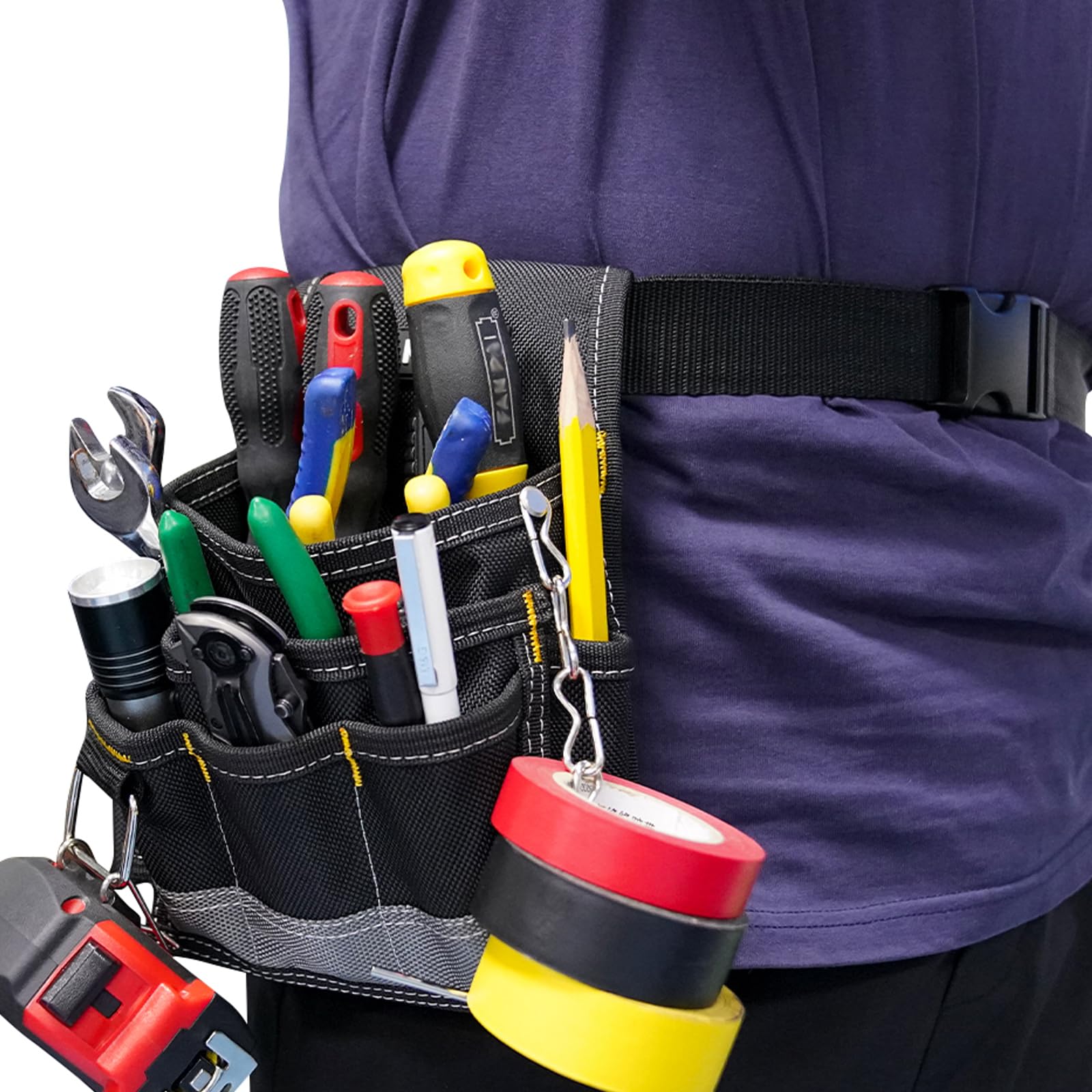 KUNN tool pouch with belt clip keeps tools within reach.