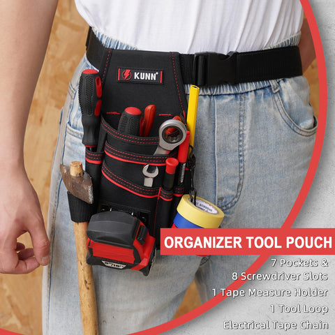 KUNN tool pouch with belt clip mounted for secure wear
