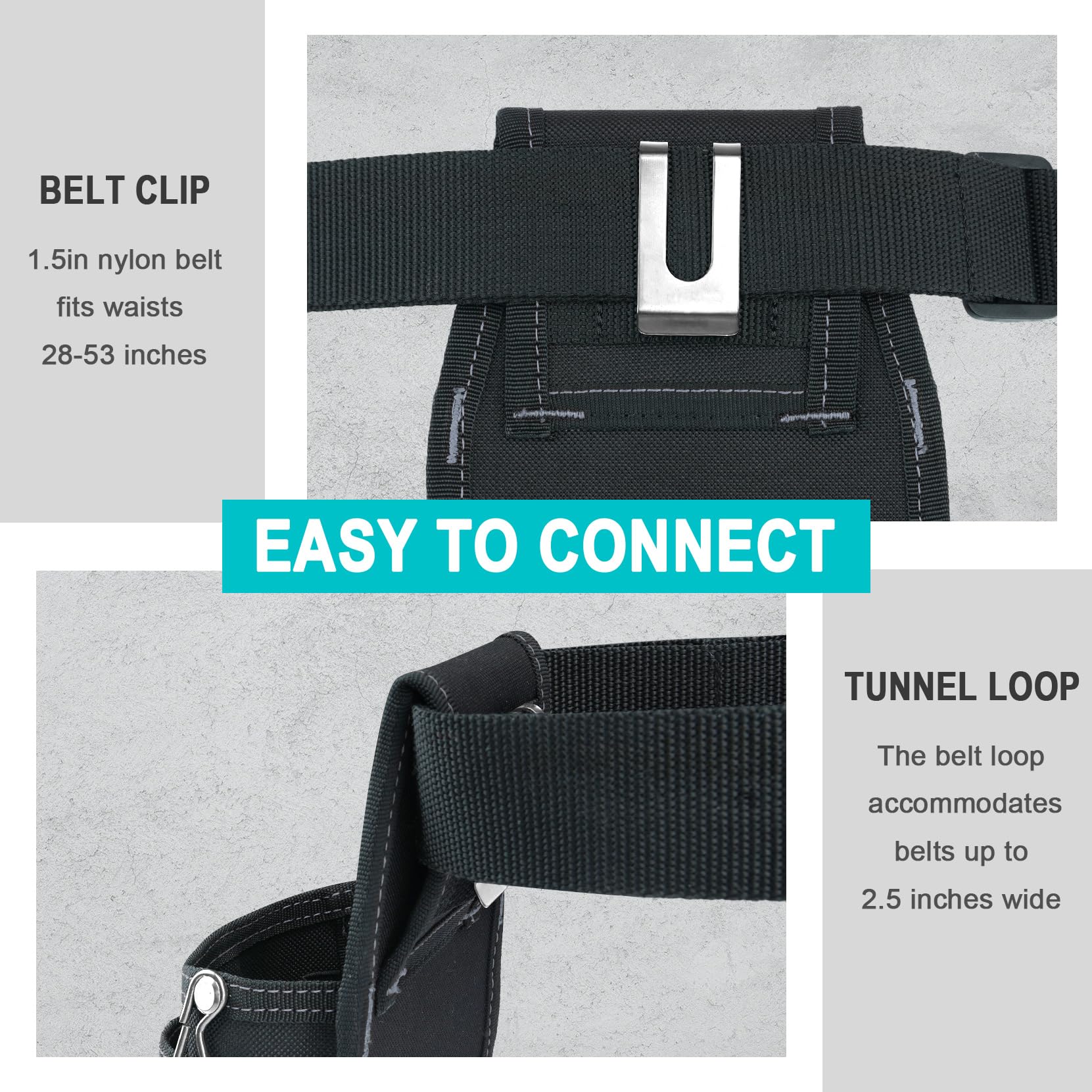 KUNN Tool Pouch tool loop keeps pliers and wrenches secure while working