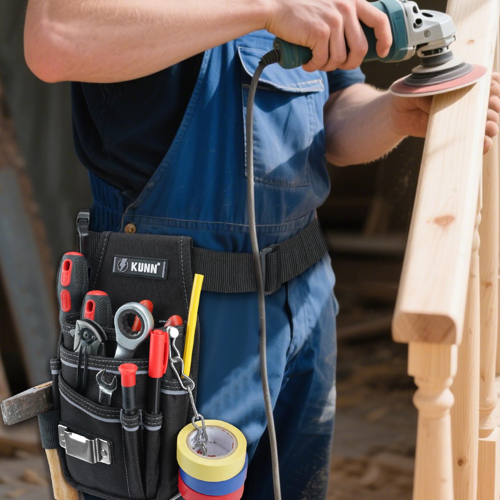 KUNN Tool Pouch tunnel loop fits belts up to 2.5 inches