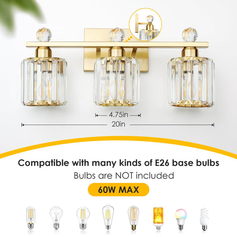 Gold bathroom light with nickel finish complements modern and traditional decor