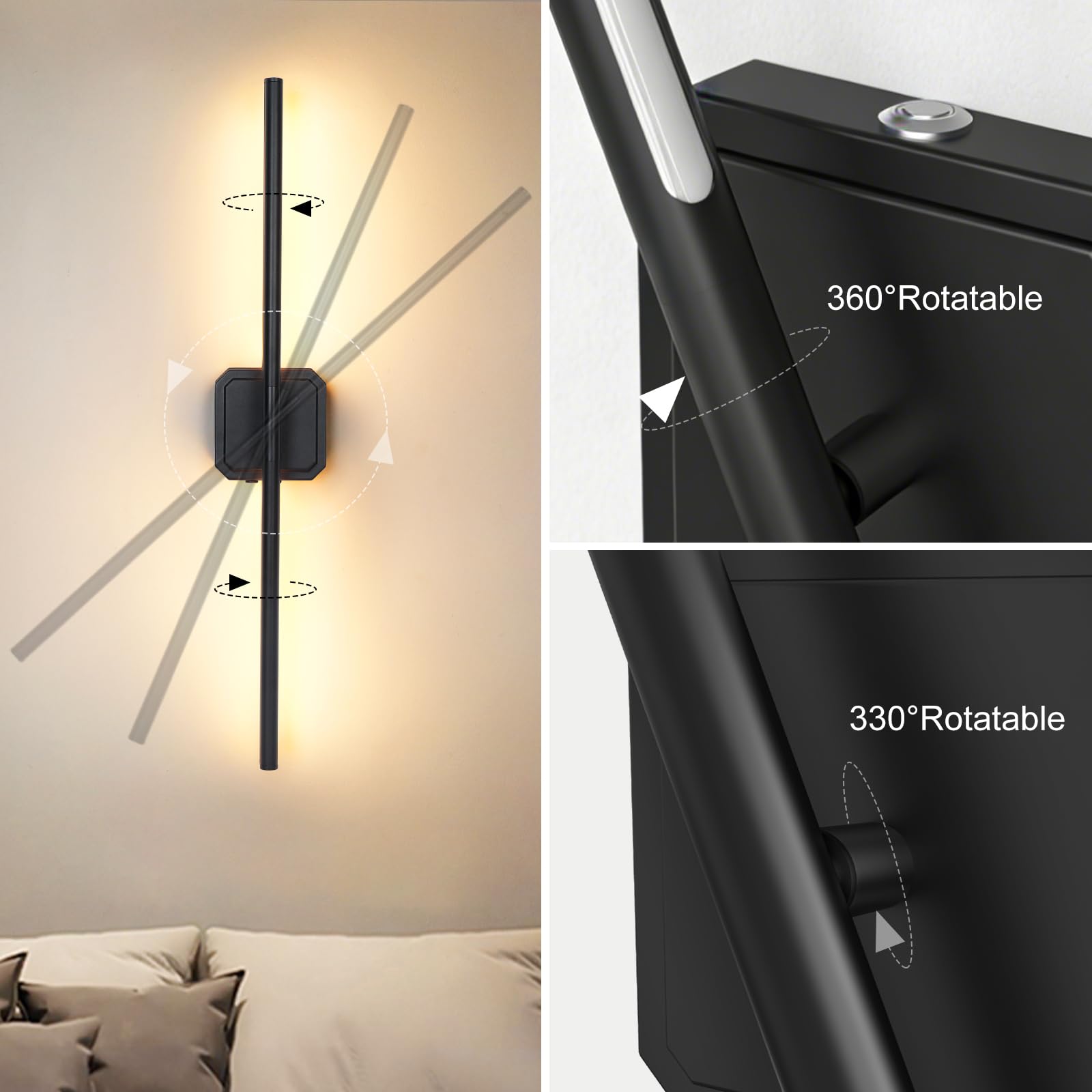 KunruiTAI matte-finish wall sconce with rust-resistant surface
