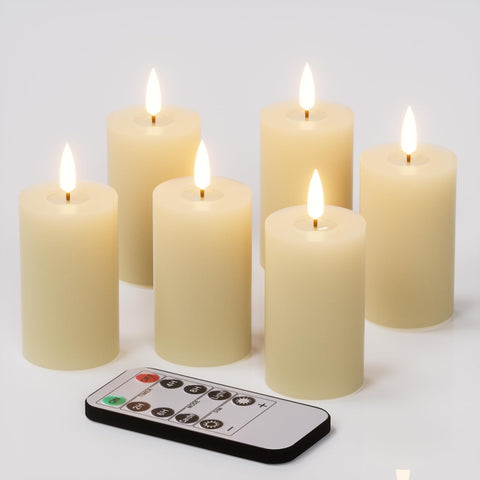 KunSwenn flameless candles with remote timer in ivory create safe ambient lighting