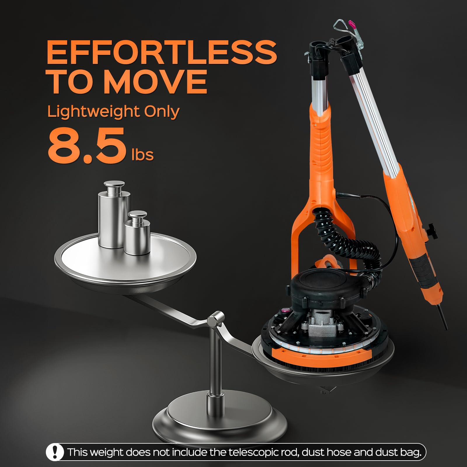 7-speed range 800-1800 RPM adapts to different surfaces