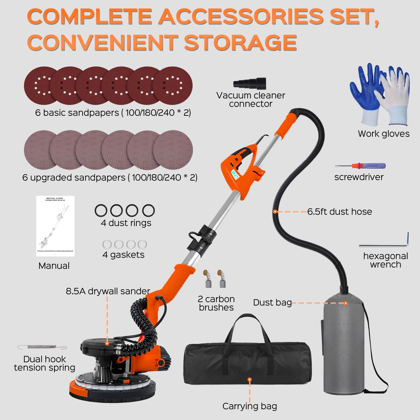 Dust collection bag helps keep the workspace cleaner