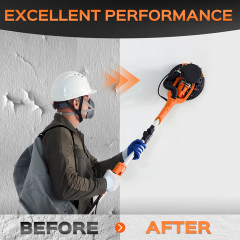 Telescopic handle extends from 3.9 to 5.5 feet for tall ceilings