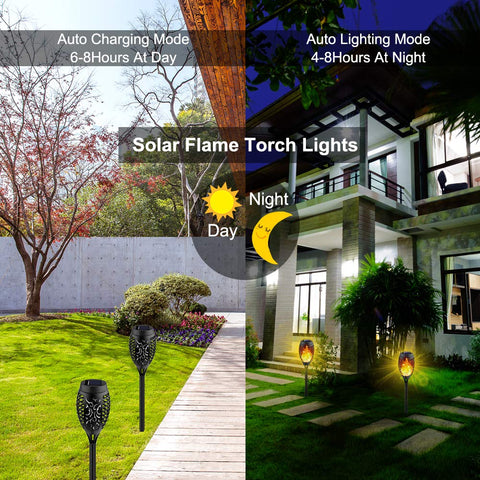 Kurifier solar torches illuminate garden space with weatherproof glow