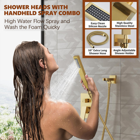 Kurpot 10-inch rainfall head delivers strong water coverage.
