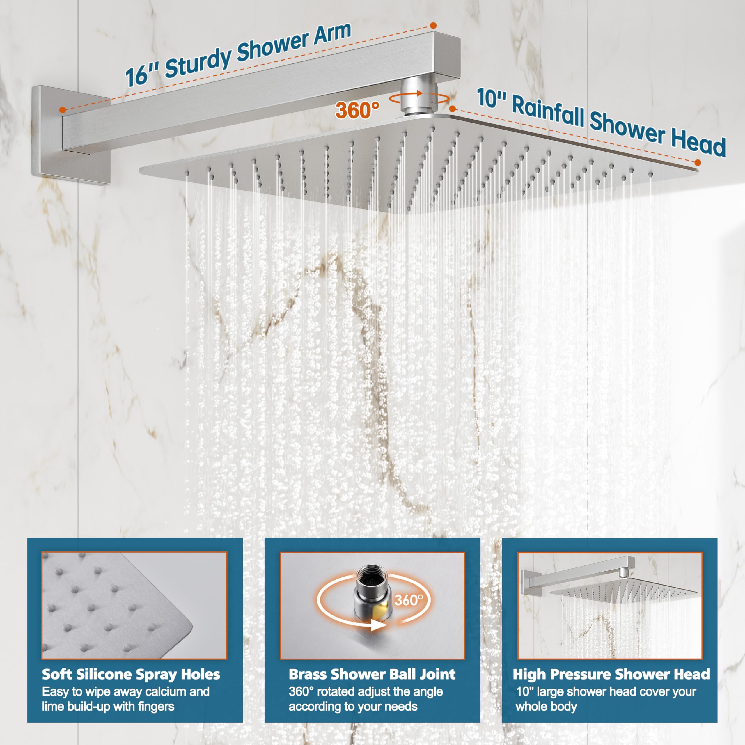 Kurpot 59-inch shower hose extending reach for easier rinsing