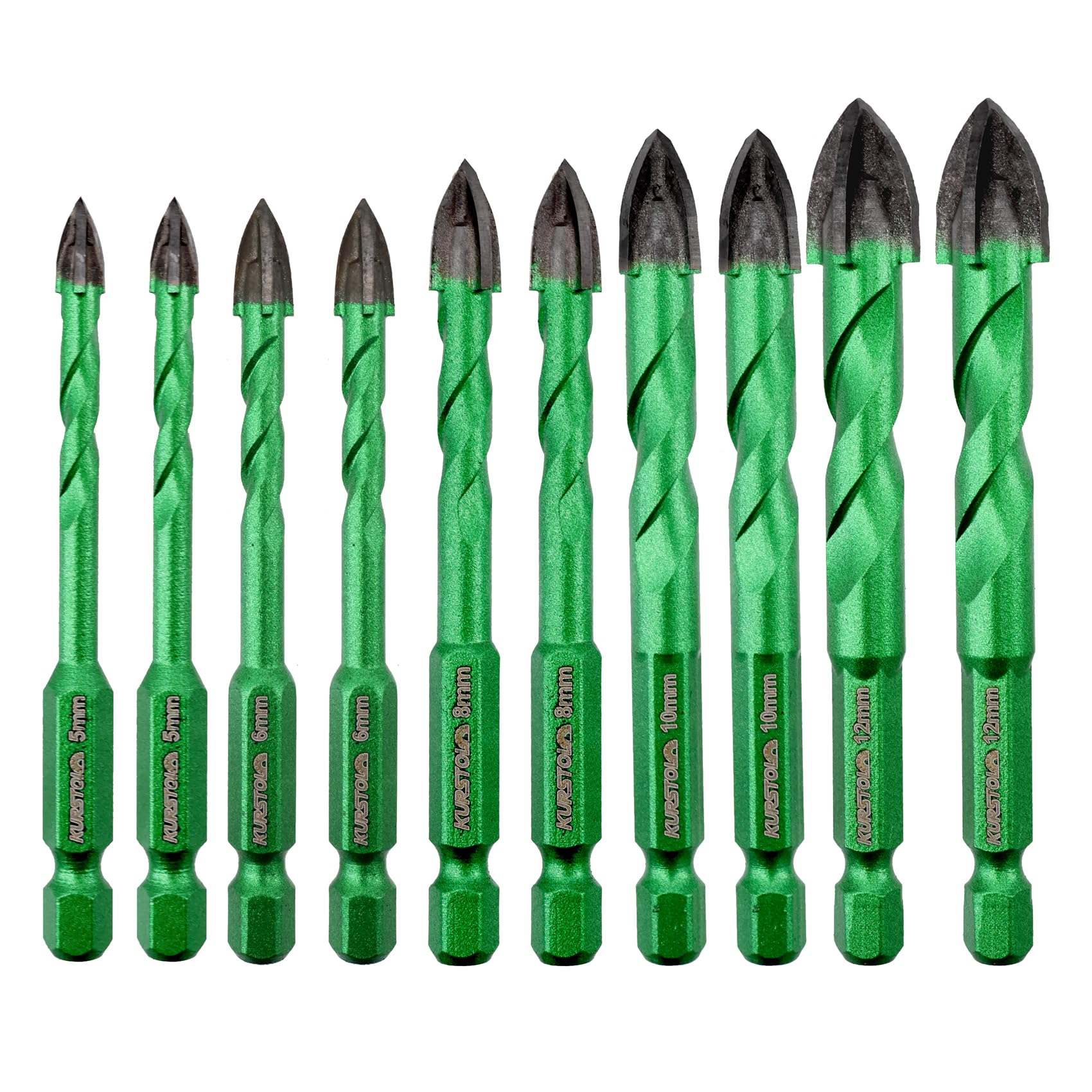 KURSTOL masonry diamond drill bit set 10pcs for precise concrete drilling