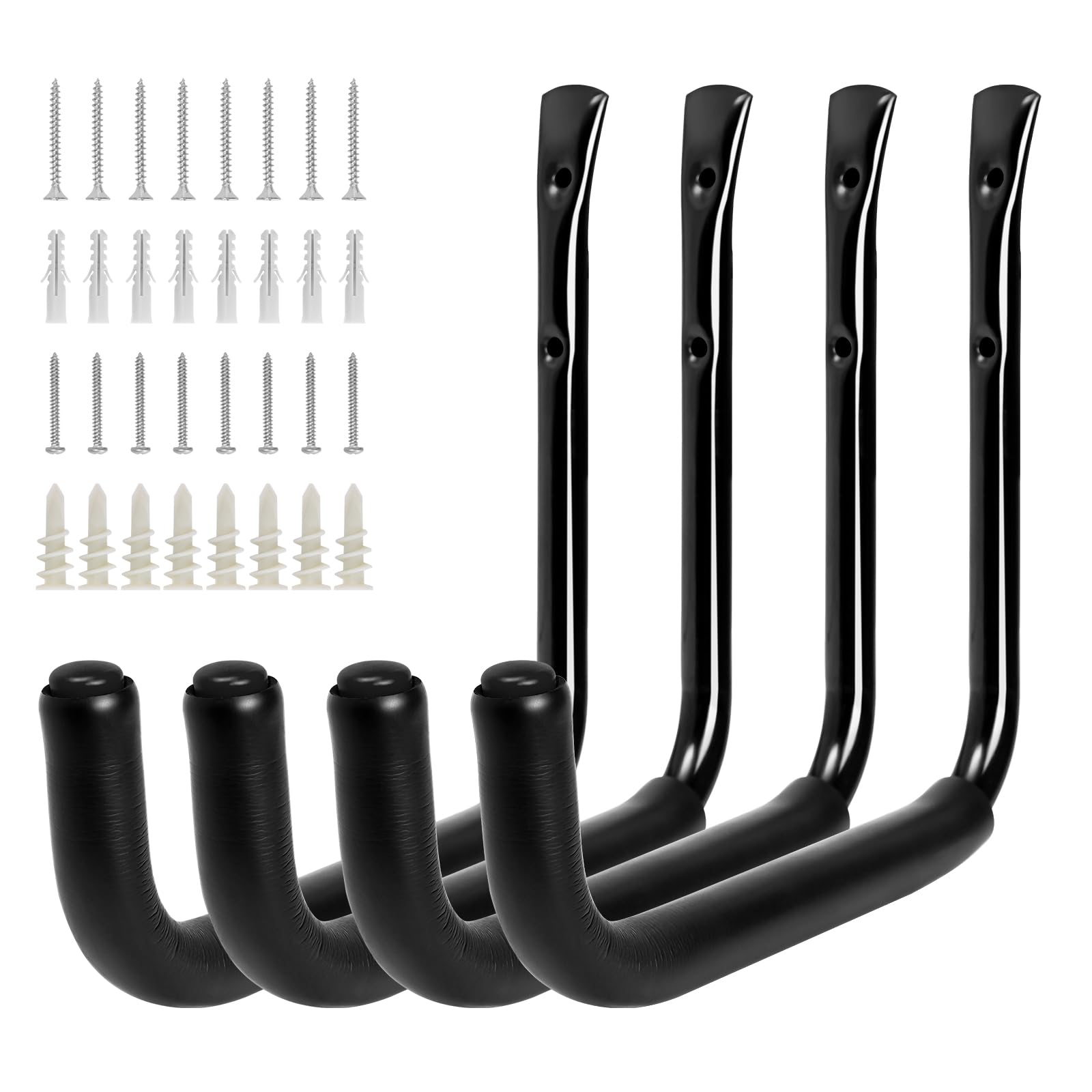 KURUI 10-inch garage hooks mounted on wall for heavy-duty storage